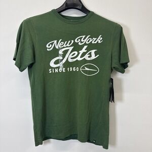 47 Brand New York Jets T Shirt Men's Green Retro Faded NFL Team Apparel NEW Sz S